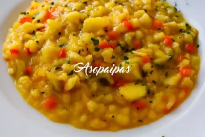 Risotto con Bacalao y Verduras