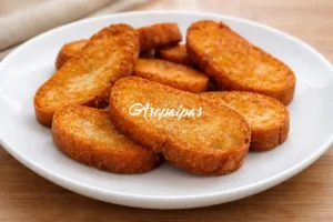 Rebanadas de pan frito o rebanás recién hechas con azúcar