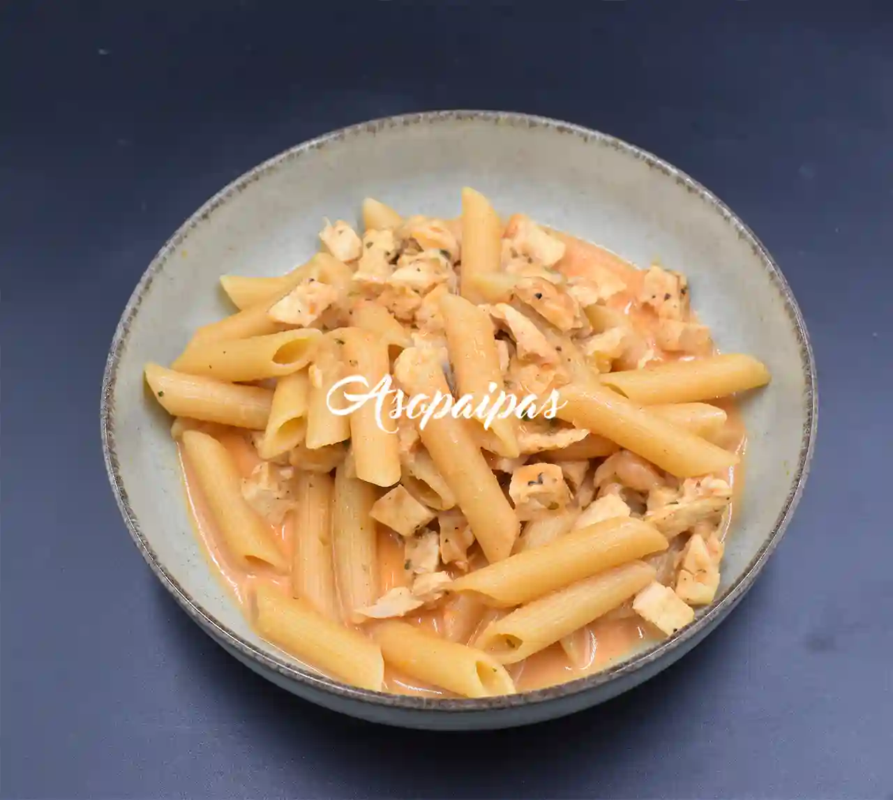 Penne Rigate con Mozzarella, Pollo y Pimentón