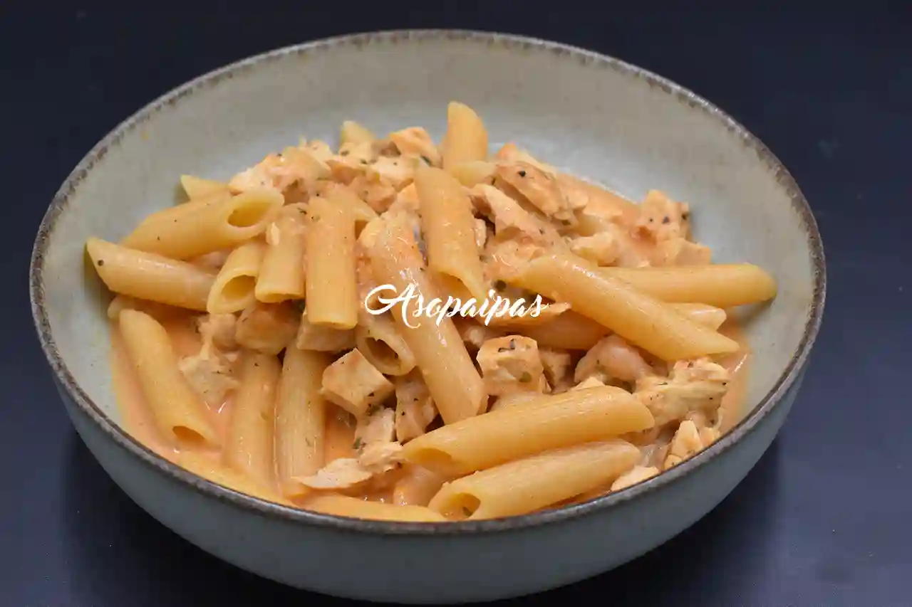 Penne Rigate con Mozzarella, Pollo y Pimentón