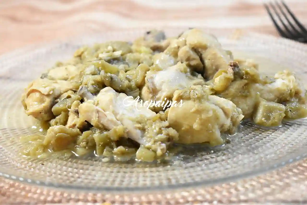 Pollo con Berenjenas al Vino Blanco