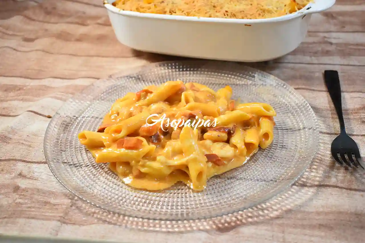 Pasta con Gambas y Salsa Alfredo