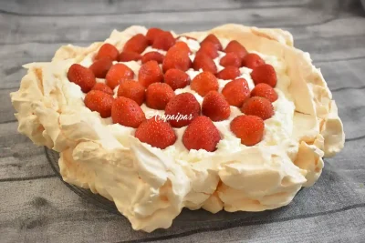 Imagen de la Pavlova. Postre de Merengue