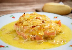 Imagen del Salmón a la Naranja con Piñones