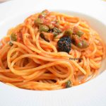 Espaguetis con Albahaca, Trufa y Alcaparras