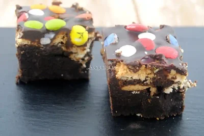 Imagen de los Brownies con Galletas y Lacasitos