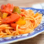 Imagen de los Espaguetis en Salsa de Pimientos