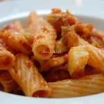Imagen de los Tortiglioni con Salsa de Tomate y Calabacines