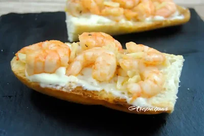 Imagen de la Tosta de Gambas con Alioli