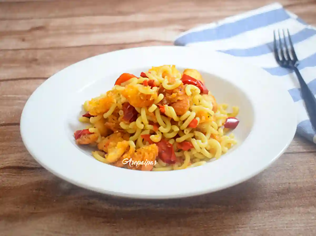 Imagen de los Fideos a lo Pobre con Pimientos Rojos
