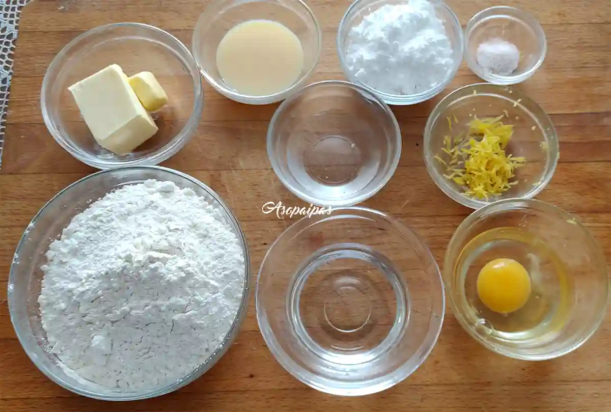 Ingredientes de las Orejas de Carnaval