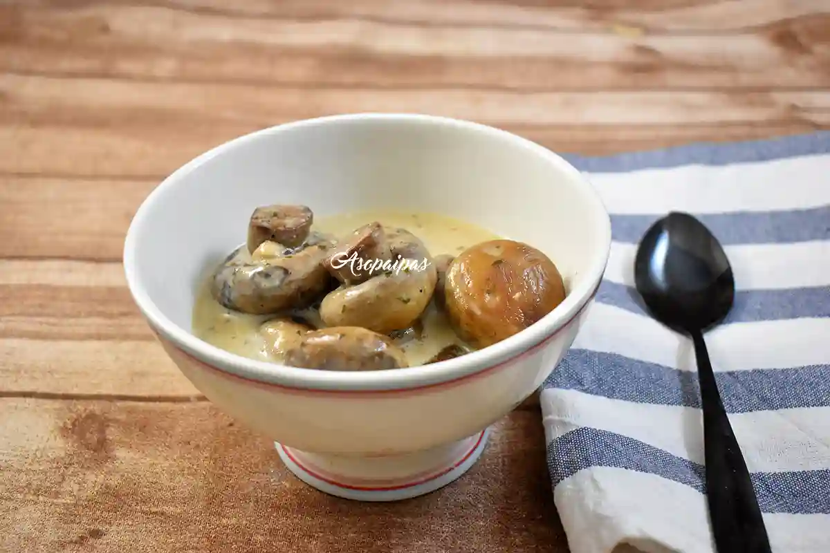 Imagen de los Champiñones con Leche de Coco
