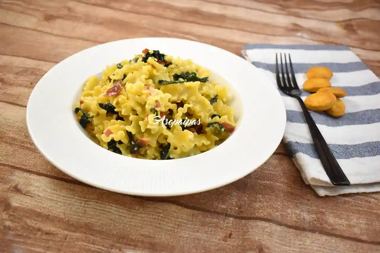Imagen de la Pasta con Espinacas y Jamón
