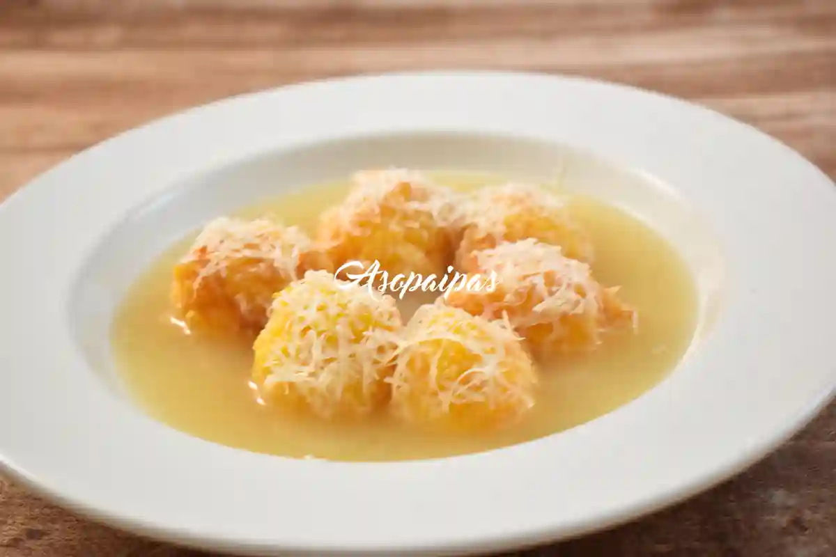 Bolitas de Arroz con Caldo de Carne